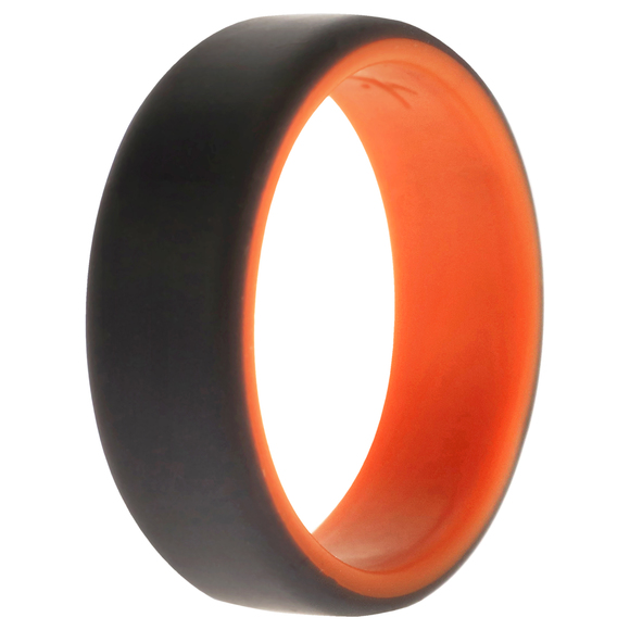Silicone Wedding 2Layer Beveled 8mm Ring - Orange-Grey ROQ for Men 15 mm Ring - Picture 1 of 1